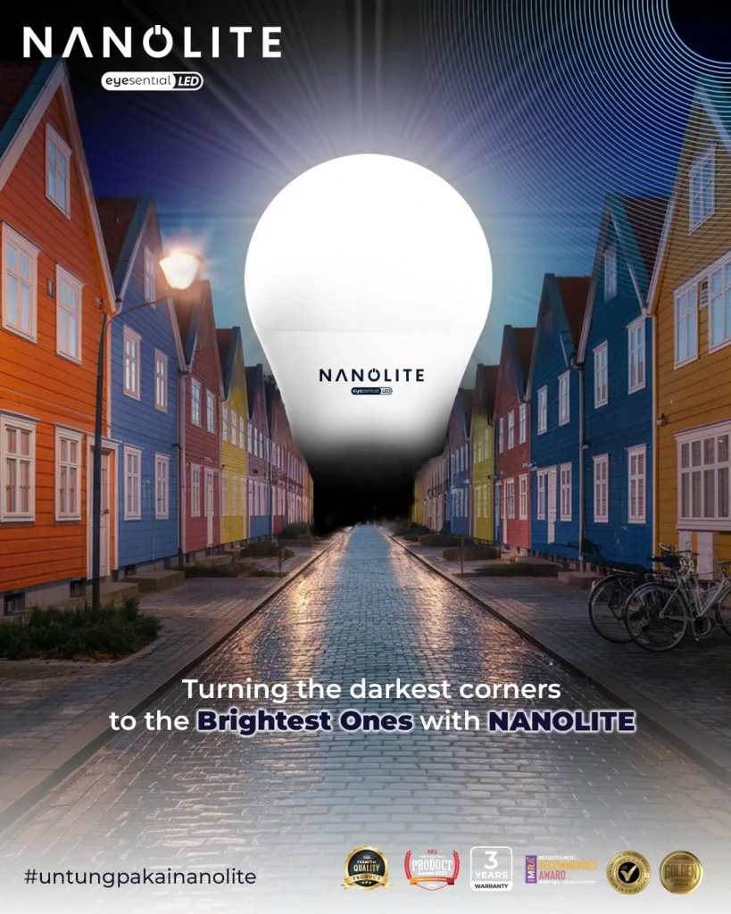 LED NANOLITE Lampu 12 Watt Cukup untuk Ruangan Berapa Meter
