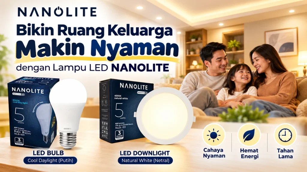 Bikin Ruang Keluarga Nyaman dengan Lampu LED NANOLITE