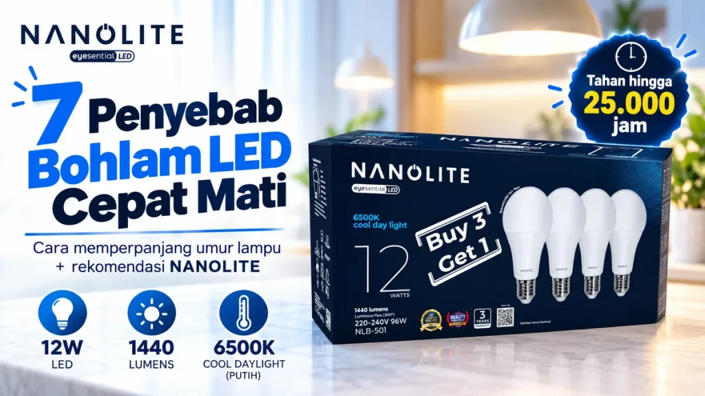 Kenapa Bohlam LED Cepat Mati Padahal Klaim Tahan 5 Tahun Ini 7 Penyebab dan Cara Mengatasinya