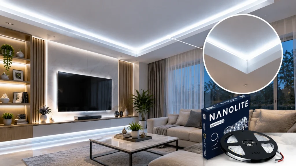 Lampu LED Strip NANOLITE Hias Ruang Tamu 5 Ide Dekorasi Elegan ini Bisa Dicoba