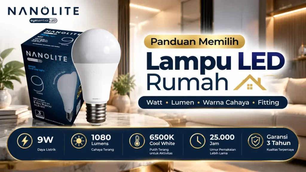 Memilih Lampu LED Rumah Hitung Watt, Lumen, Warna Cahaya, dan Jenis Fitting